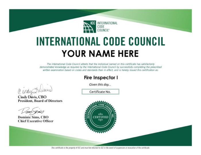 Icc fire inspector 1 practice test