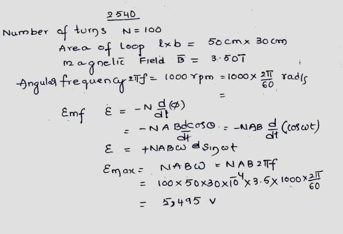 An electric generator contains a coil of 100 turns