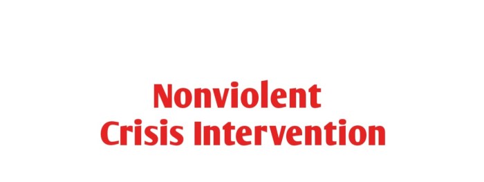 Intervention nonviolent cpi verbal continuum escalation