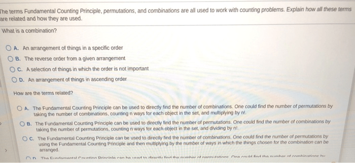 Fundamental counting principle permutations and combinations worksheet answers